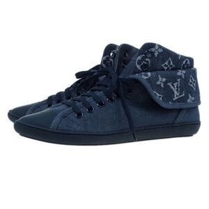 Louis Vuitton Women's Brea High Top Denim Blue Sneakers - 37.5